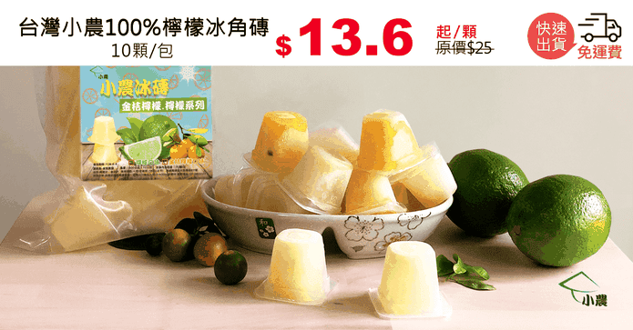 台灣小農100%檸檬冰角磚