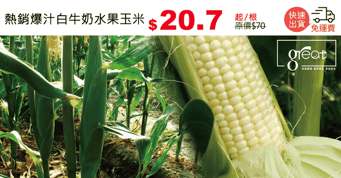 熱銷爆汁白牛奶水果玉米