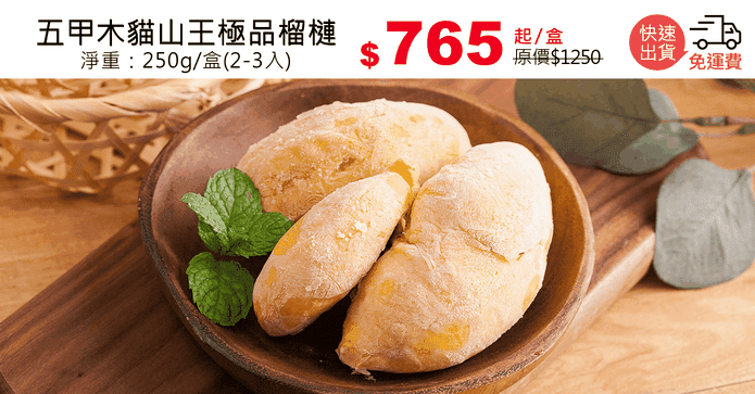 五甲木貓山王極品榴槤