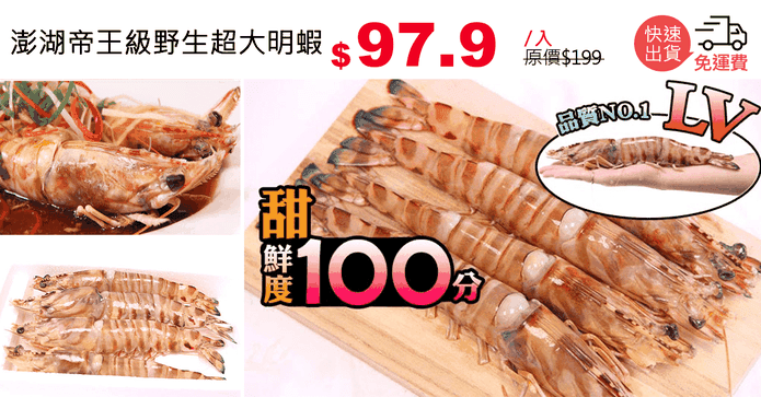 澎湖帝王級野生超大明蝦