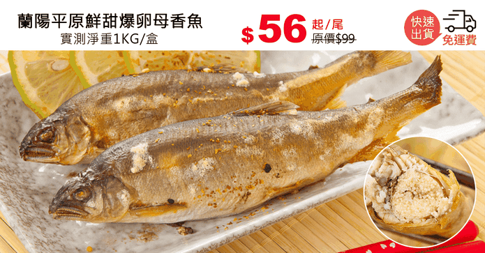 蘭陽平原鮮甜爆卵母香魚