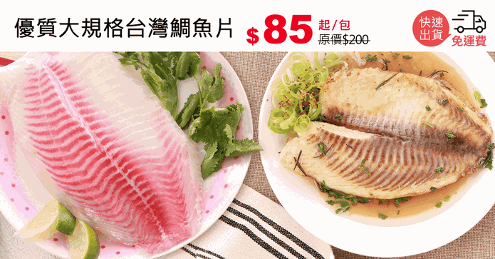 優質大規格台灣鯛魚片