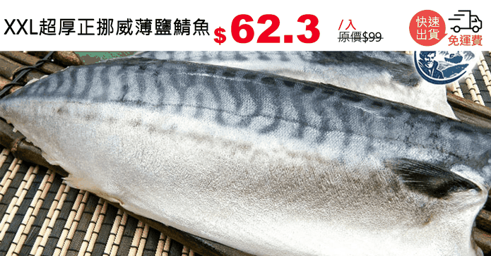XXL超厚正挪威薄鹽鯖魚